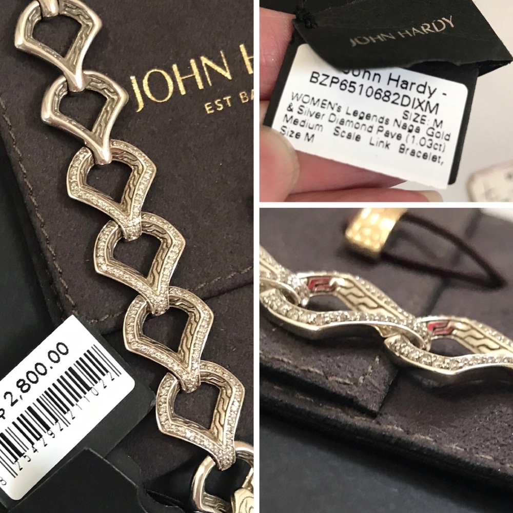 JOHN HARDY Legend Naga Diamond Link Bracelet - Picture 3 of 8